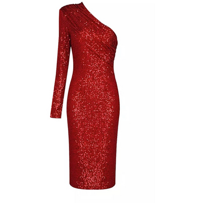 red sequin dress for women