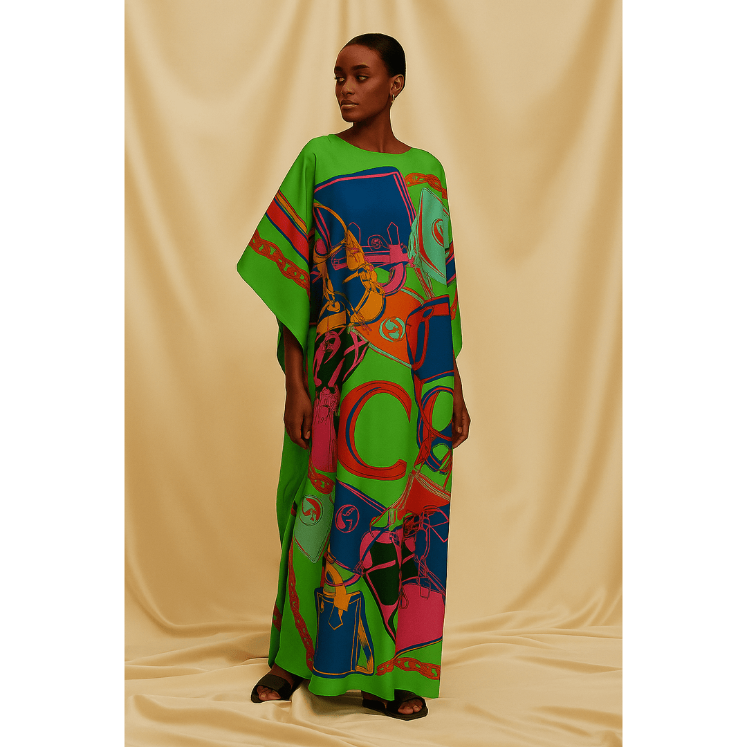 CAIRO Green Luxe Silk Caftan