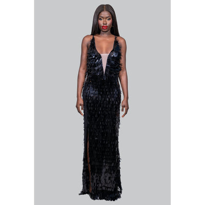 GAIA Black  Maxi Sequin Dress - IvyEkongFashion