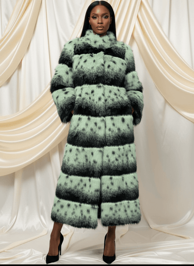 ASPEN Green Faux Fur Luxe Coat - IvyEkongFashion