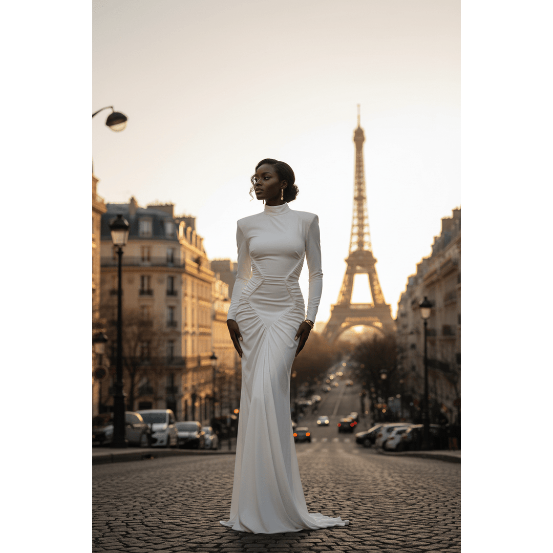 Holly Ivory Structured Special Occasion Maxi Dress | IvyEkongFashion Holly Ivory Structured Special Occasion Maxi Dress | IvyEkongFashion