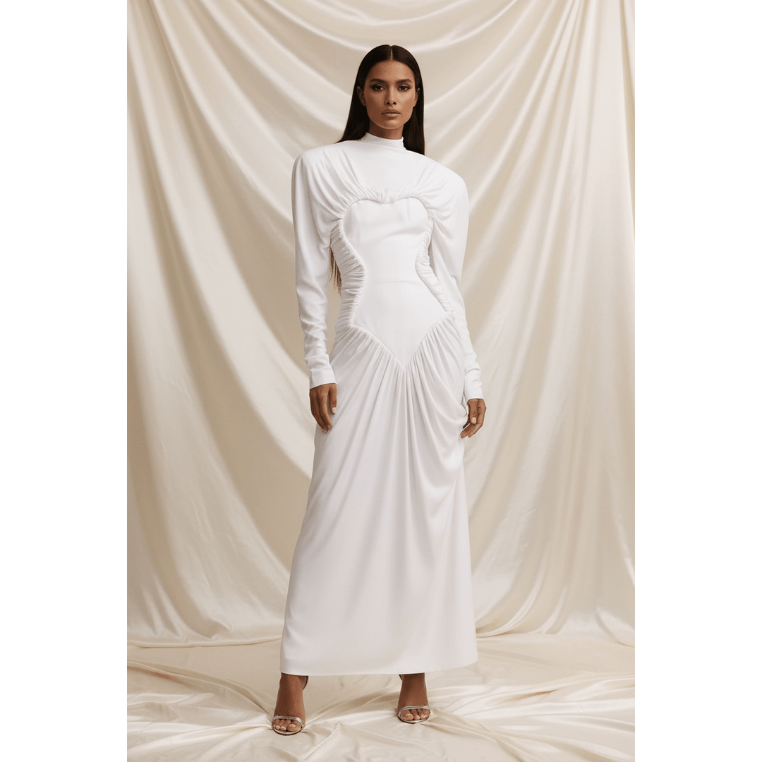 Holly Ivory Structured Special Occasion Maxi Dress | IvyEkongFashion