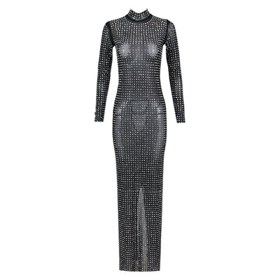 IvyEkongFashion Apparel & Accessories CELINE Black Embellished Maxi Dress