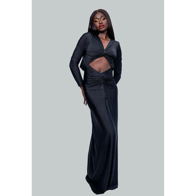 IvyEkongFashion DRESSES CARLOTTA Black Cut-Out Maxi Dress