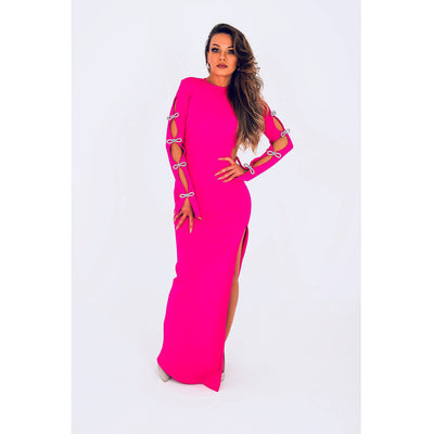 IvyEkongFashion MAXI DRESS ROXY Pink Bodycon Maxi Dress