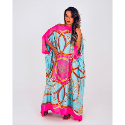 IvyEkongFashion maxi DRESSES ONE SIZE / PINK CAIRO Pink Printed Caftan Maxi Dress