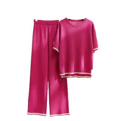 IvyEkongFashion ONE SIZE FITS ALL / Pink SANTORINI Pink Trouser Lounge Sets