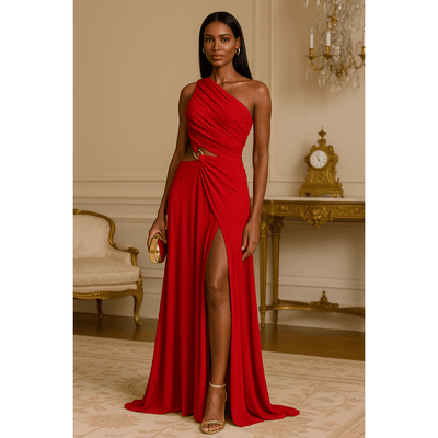 NYAHA Red Cut - Out Goddess Maxi Dress - IvyEkongFashion