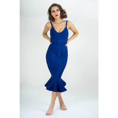 Adreia  Blue Bandage Bodycon Mermaid Dress - IvyEkongFashion