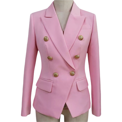 IvyEkongFashion ADIOR Light Pink Double Breasted Blazer Jacket