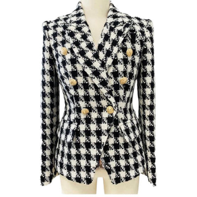 IvyEkongFashion Apparel & Accessories JADARE  Houndstooth  Tweed Blazer Jacket