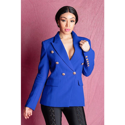 IvyEkongFashion BLAZER JACKET ADIOR Cobalt Blue Double Breasted Blazer Jacket