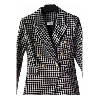 IvyEkongFashion BLAZER JACKET ADIOR Houndstooth Double Breasted Blazer Jacket