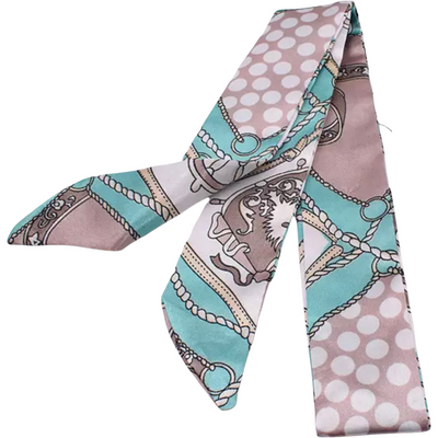 IvyEkongFashion Fashion ONE SIZE TARA PALE BLUE GEOMETRIC LUXURY SILK SCARF