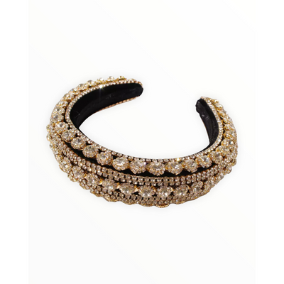 IvyEkongFashion HEAD BAND ONE SIZE FITS ALL - SHIPS WITHIN 7 WORKING DAYS RIVIERA Gold Diamanté Lux Head Band